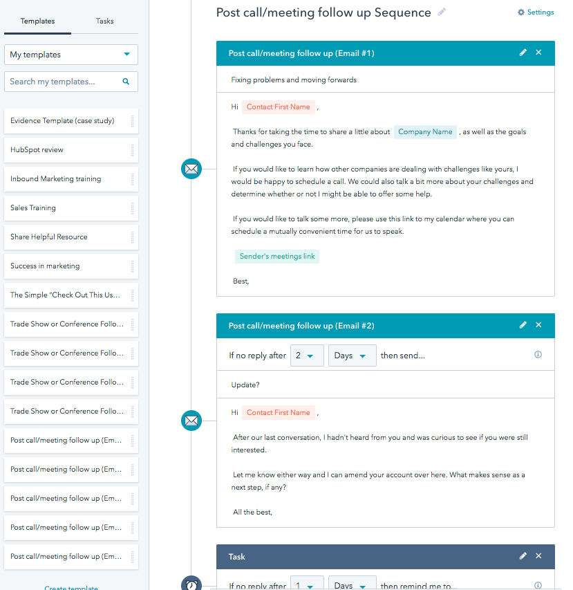 HubSpot sales sequences