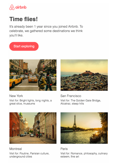 Air BnB reminder email