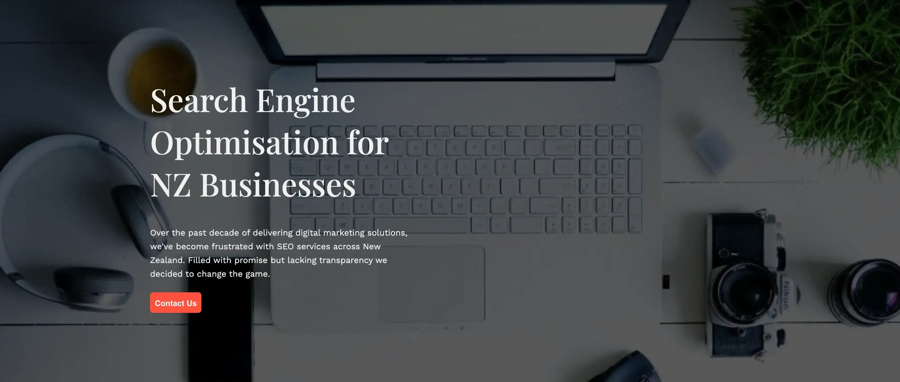 screenshot of hero banner for seo page checklist