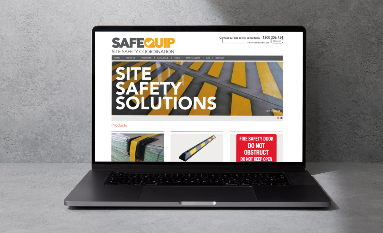 SafeQuip's website before our work