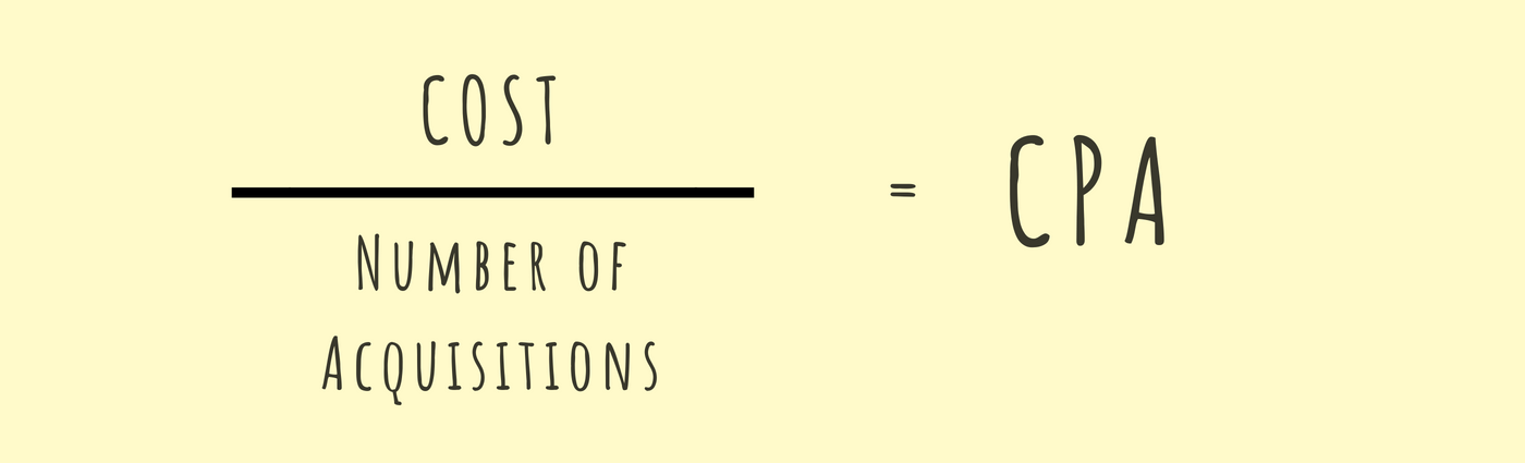 working out a client's cost per acquisition